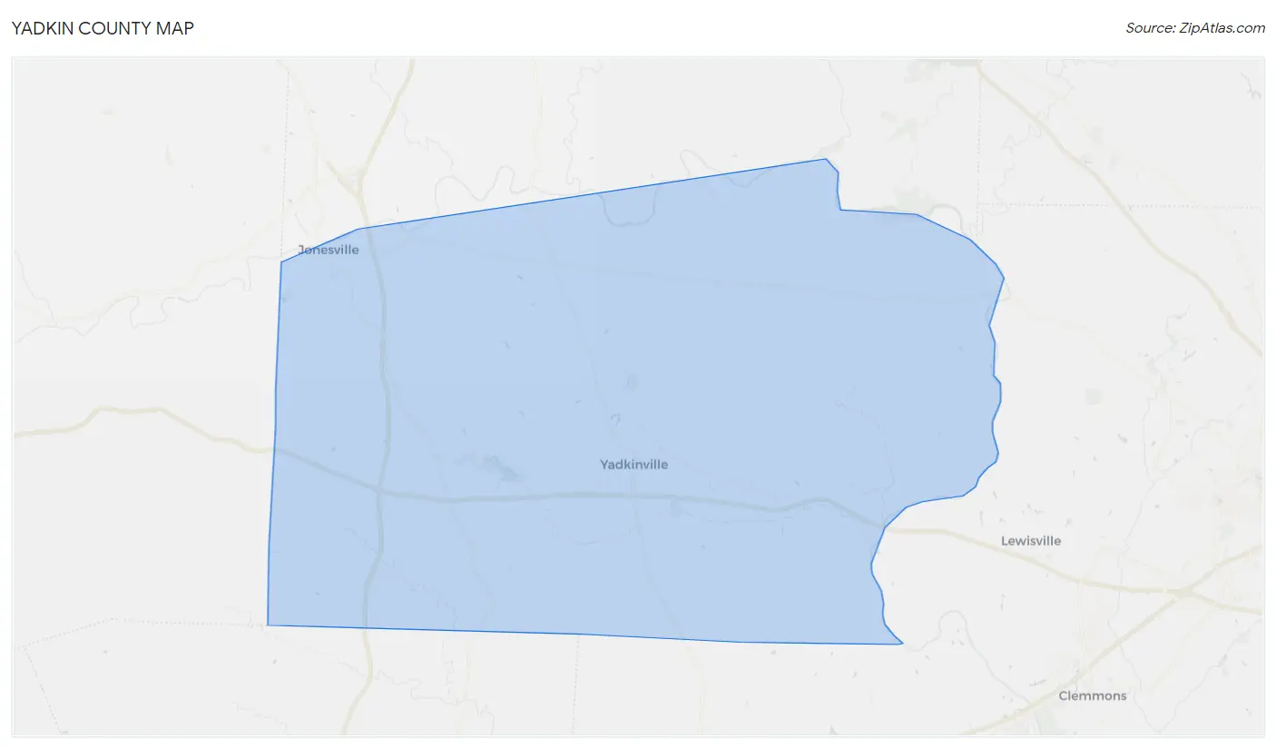 Yadkin County Map