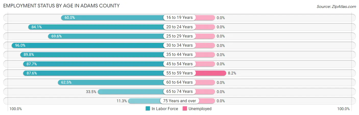 Employment Status by Age in Adams County