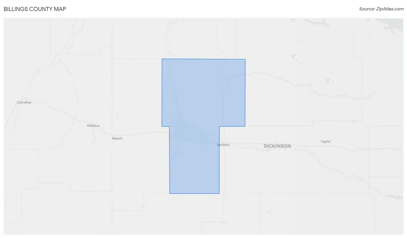 Billings County Map