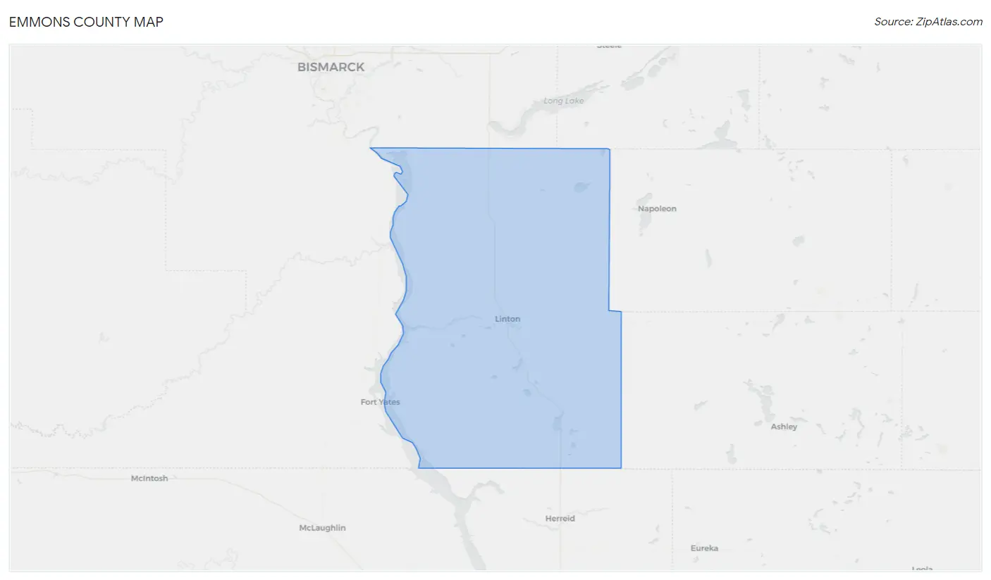Emmons County Map