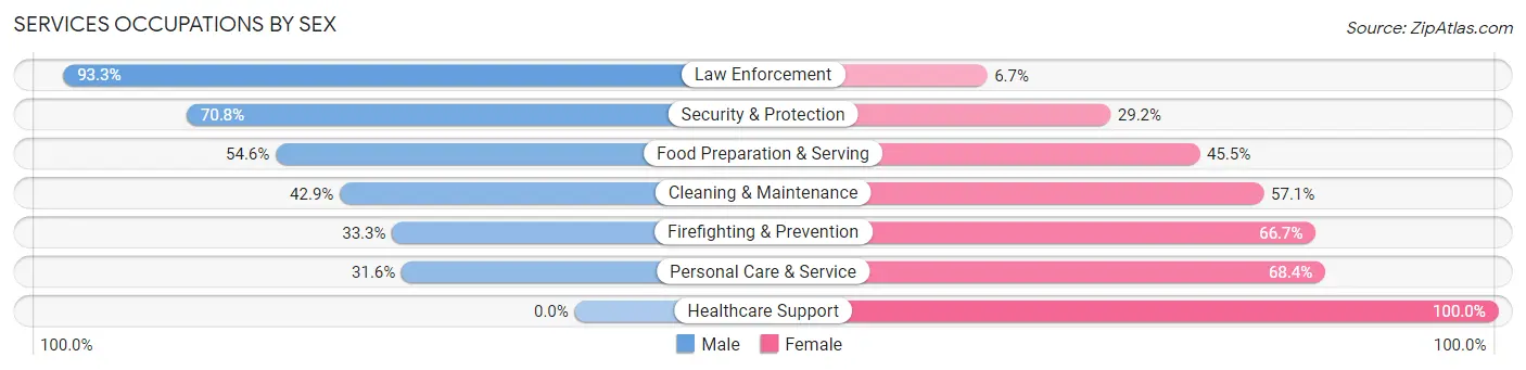 Services Occupations by Sex in Logan County