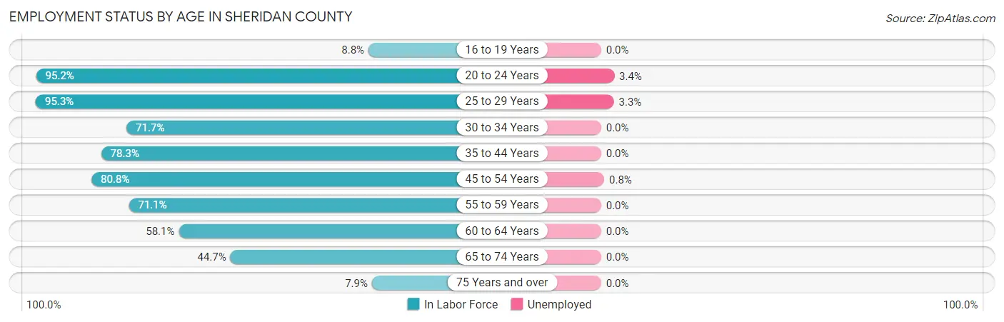 Employment Status by Age in Sheridan County