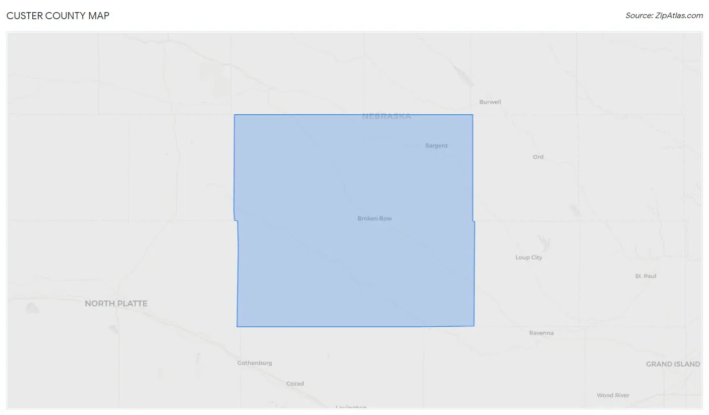 Custer County Map