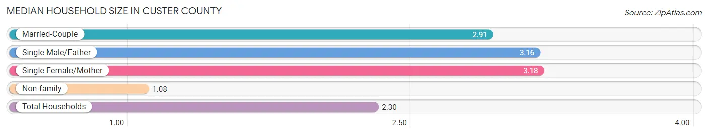 Median Household Size in Custer County