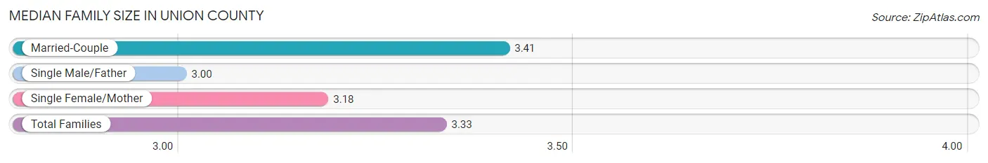 Median Family Size in Union County