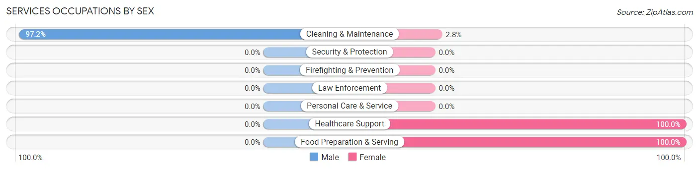 Services Occupations by Sex in Catron County