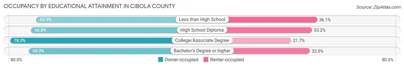 Occupancy by Educational Attainment in Cibola County