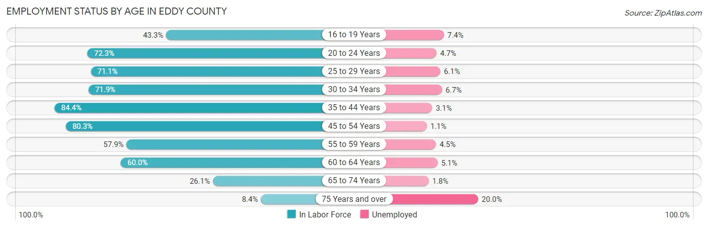 Employment Status by Age in Eddy County