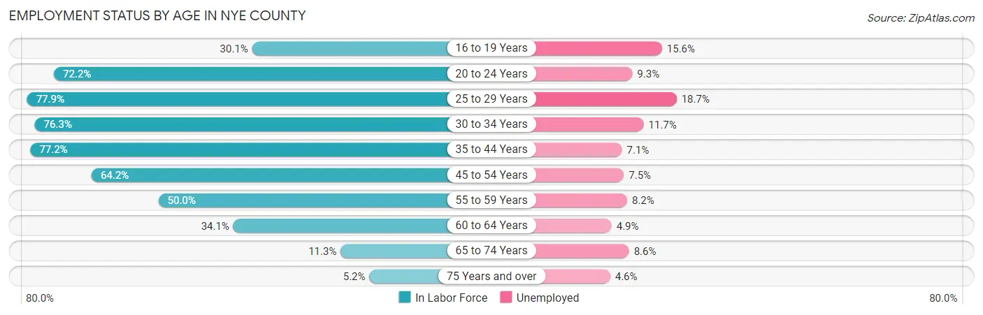 Employment Status by Age in Nye County