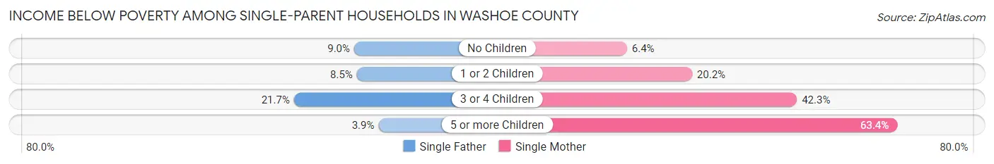 Income Below Poverty Among Single-Parent Households in Washoe County