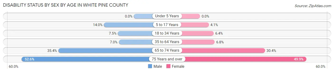 Disability Status by Sex by Age in White Pine County