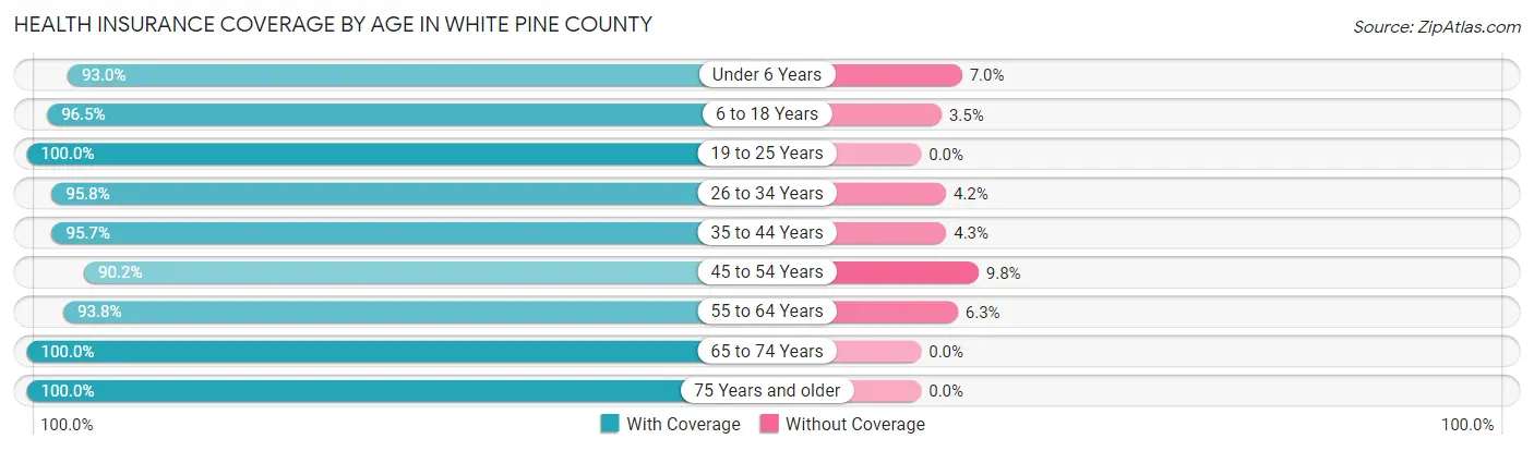 Health Insurance Coverage by Age in White Pine County