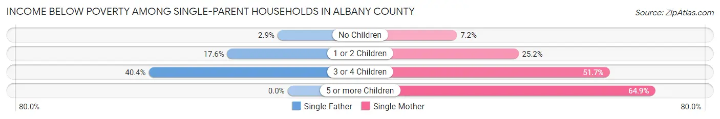 Income Below Poverty Among Single-Parent Households in Albany County