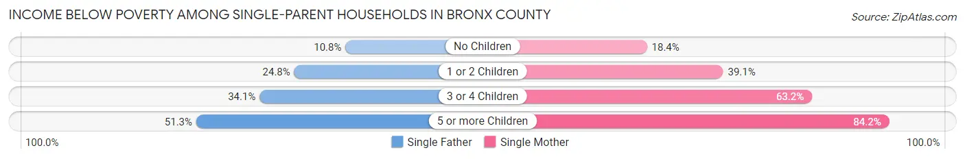Income Below Poverty Among Single-Parent Households in Bronx County