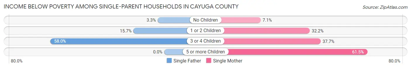 Income Below Poverty Among Single-Parent Households in Cayuga County
