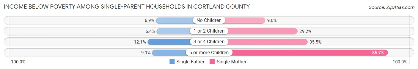 Income Below Poverty Among Single-Parent Households in Cortland County
