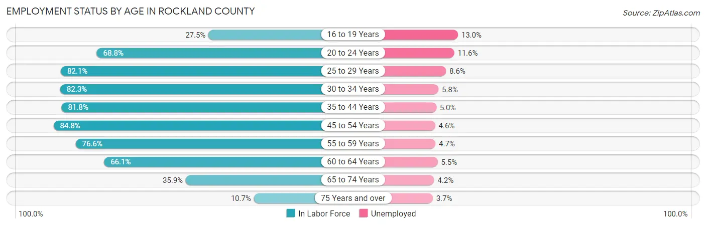 Employment Status by Age in Rockland County