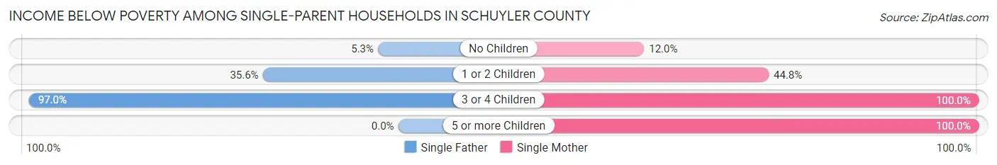 Income Below Poverty Among Single-Parent Households in Schuyler County