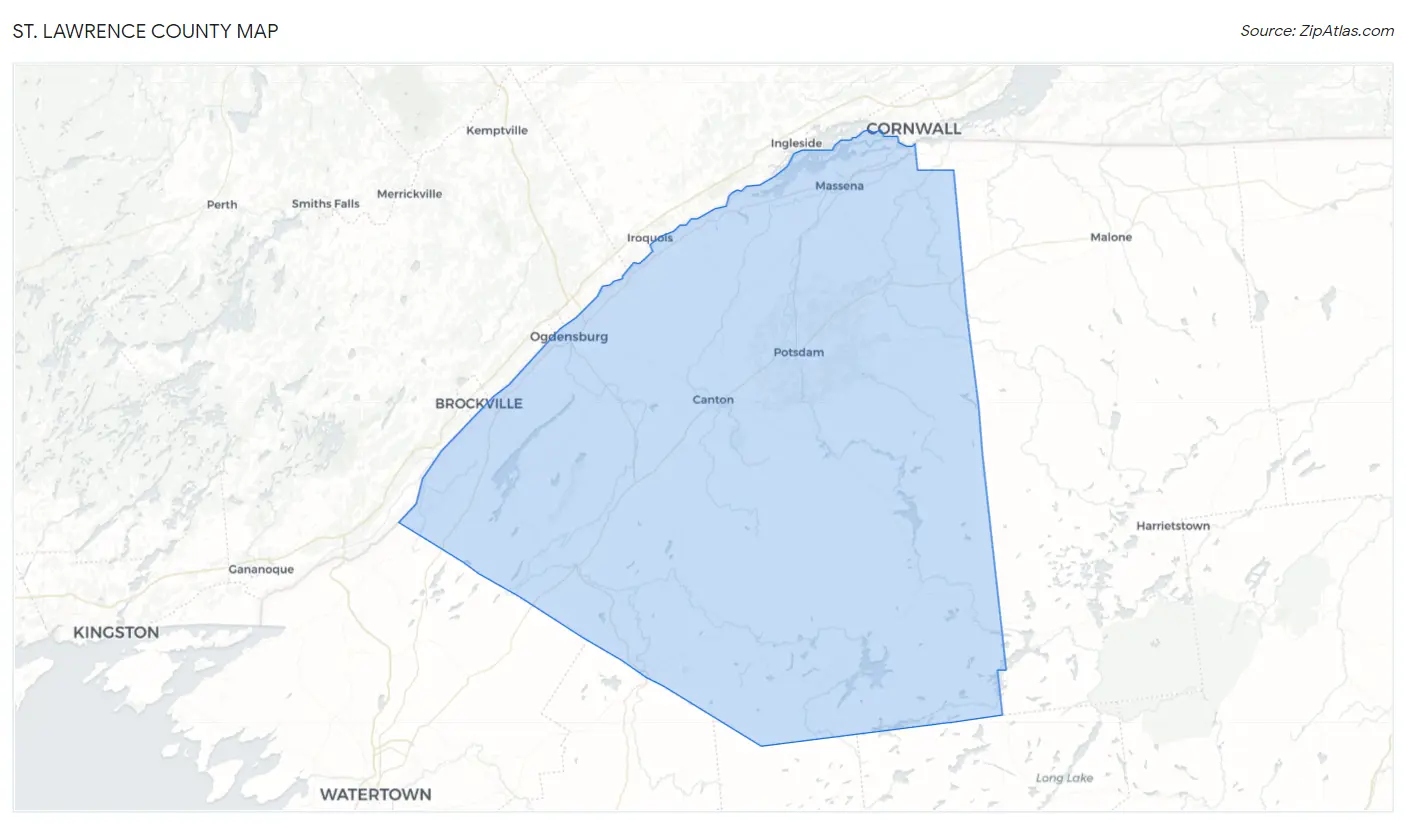 St. Lawrence County Map