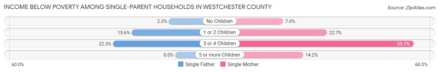 Income Below Poverty Among Single-Parent Households in Westchester County