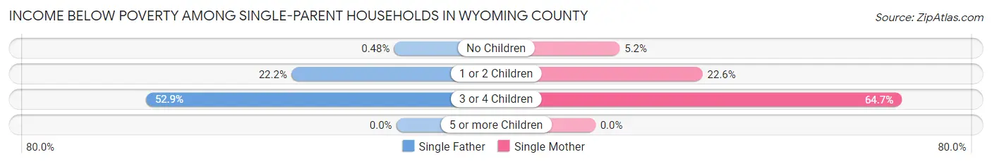 Income Below Poverty Among Single-Parent Households in Wyoming County
