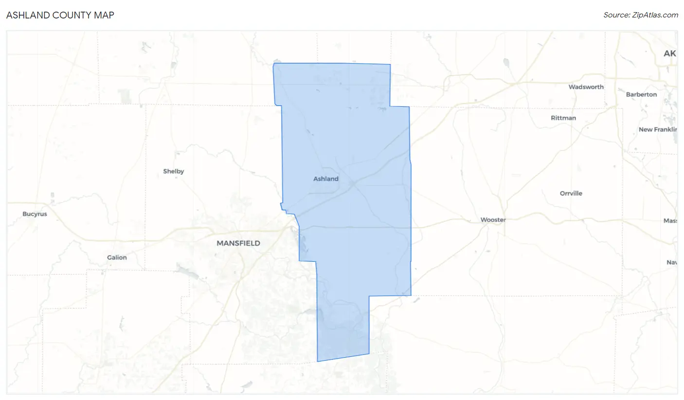 Ashland County Map