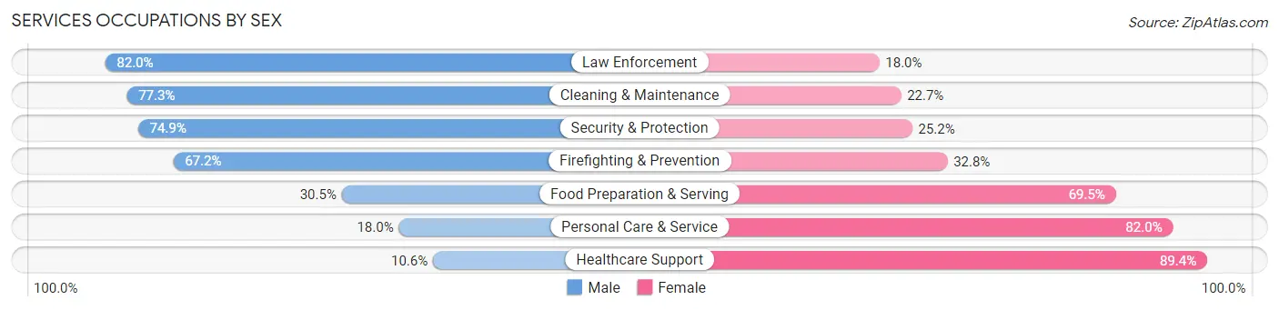Services Occupations by Sex in Auglaize County