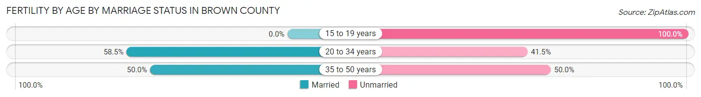 Female Fertility by Age by Marriage Status in Brown County