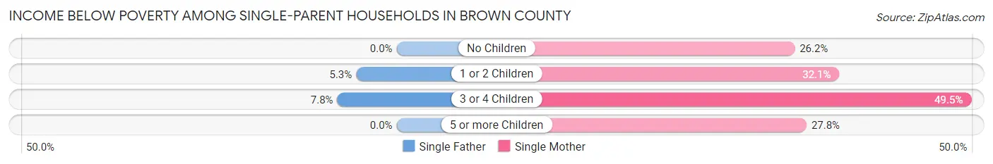 Income Below Poverty Among Single-Parent Households in Brown County