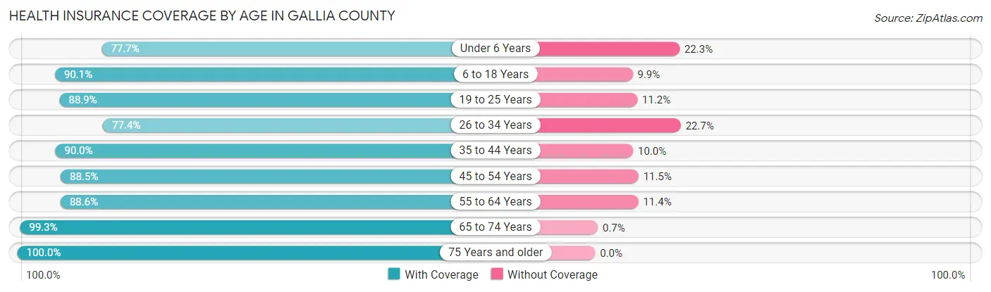Health Insurance Coverage by Age in Gallia County