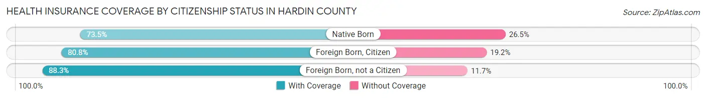 Health Insurance Coverage by Citizenship Status in Hardin County