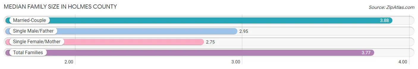 Median Family Size in Holmes County