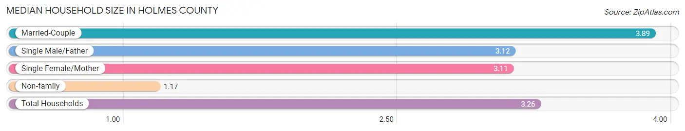 Median Household Size in Holmes County