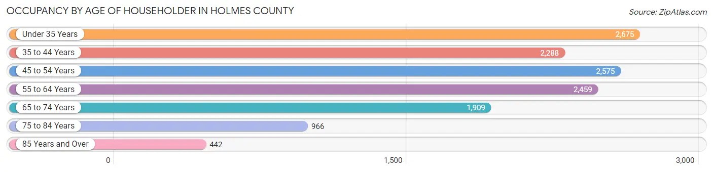 Occupancy by Age of Householder in Holmes County