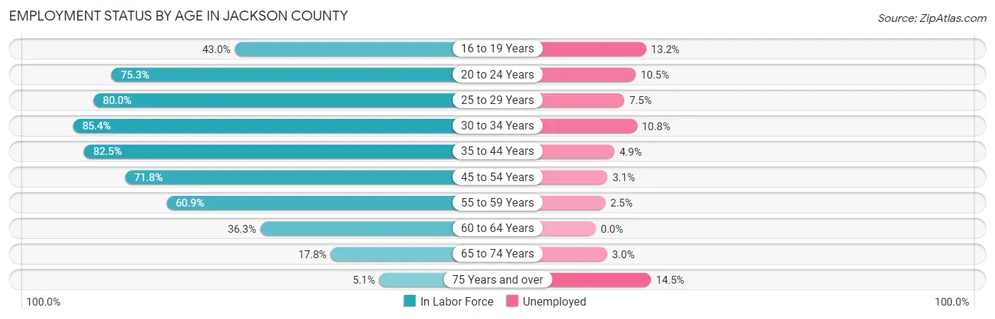 Employment Status by Age in Jackson County