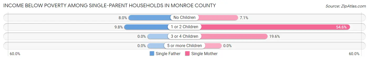 Income Below Poverty Among Single-Parent Households in Monroe County