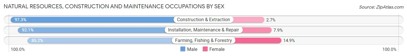 Natural Resources, Construction and Maintenance Occupations by Sex in Sandusky County
