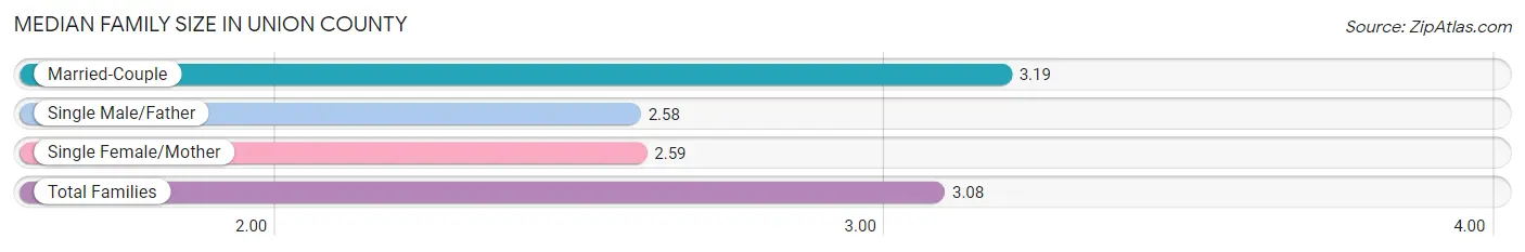 Median Family Size in Union County