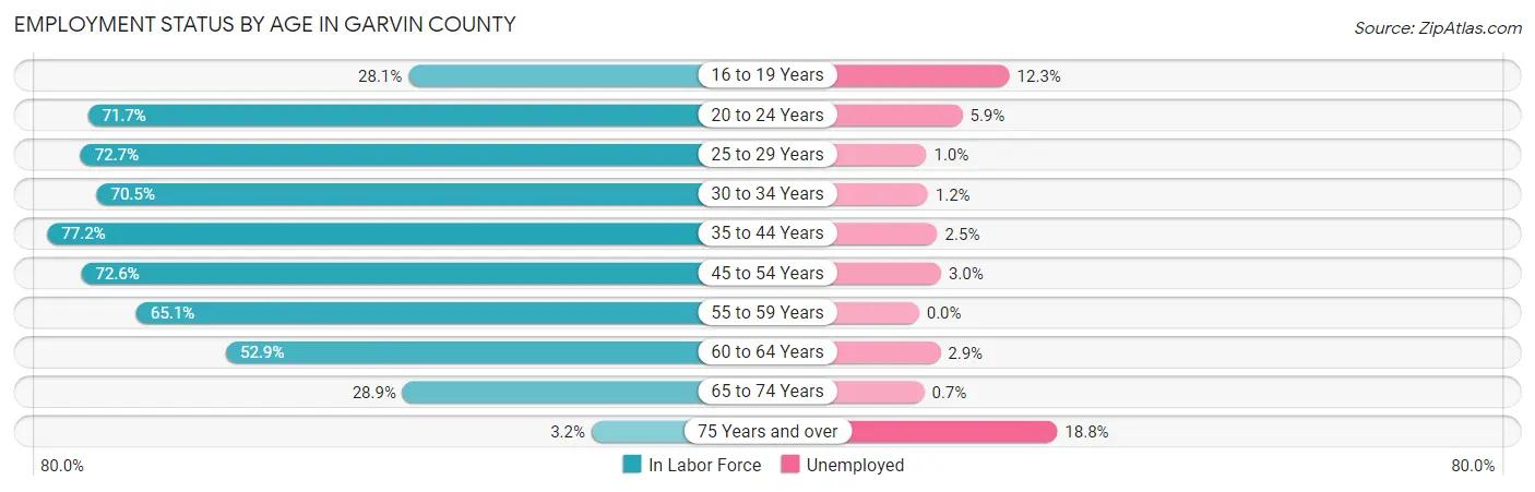 Employment Status by Age in Garvin County