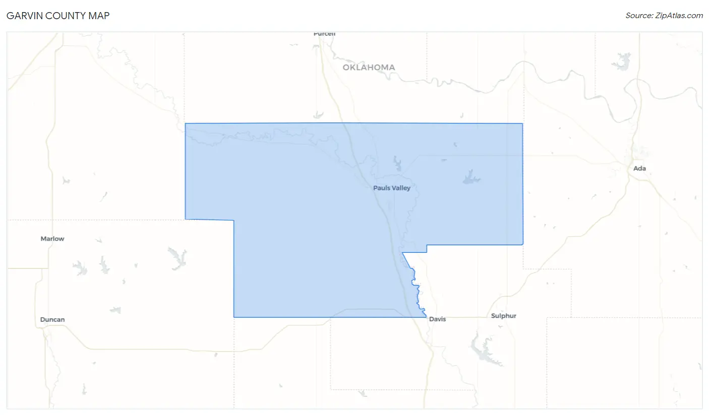 Garvin County Map