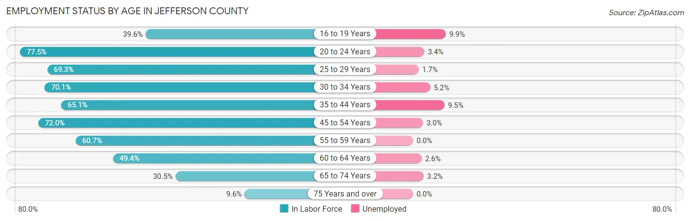 Employment Status by Age in Jefferson County