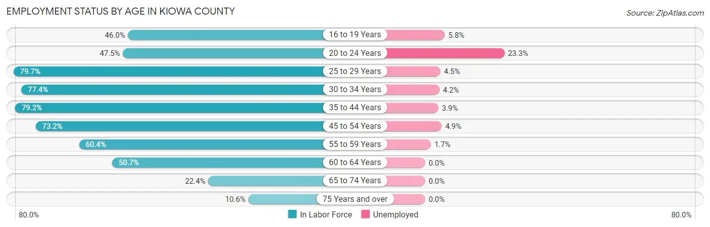 Employment Status by Age in Kiowa County