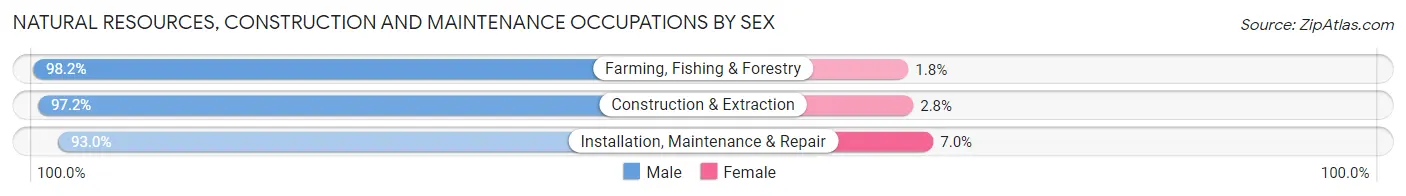 Natural Resources, Construction and Maintenance Occupations by Sex in Kiowa County