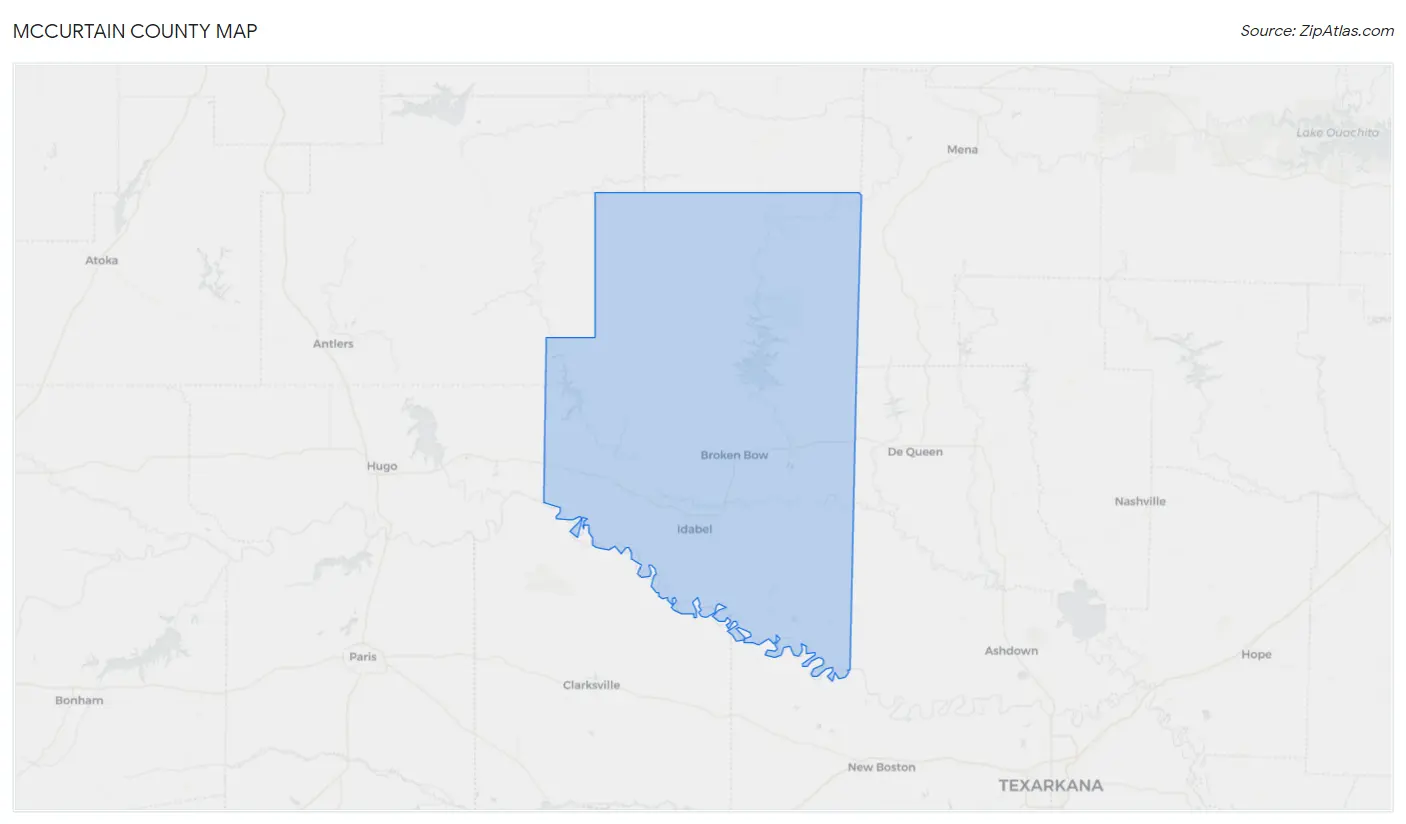 McCurtain County Map