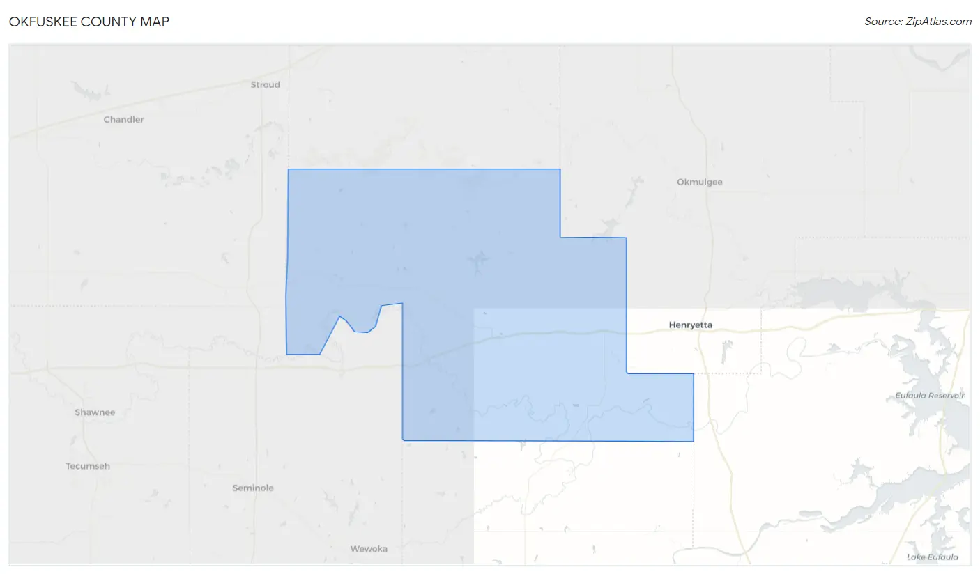 Okfuskee County Map