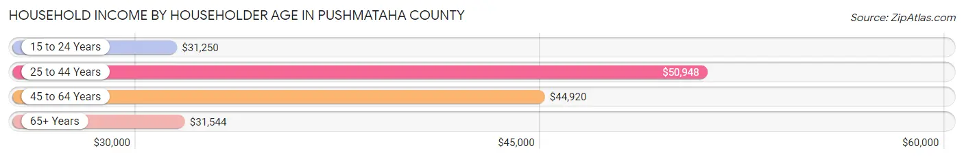 Household Income by Householder Age in Pushmataha County