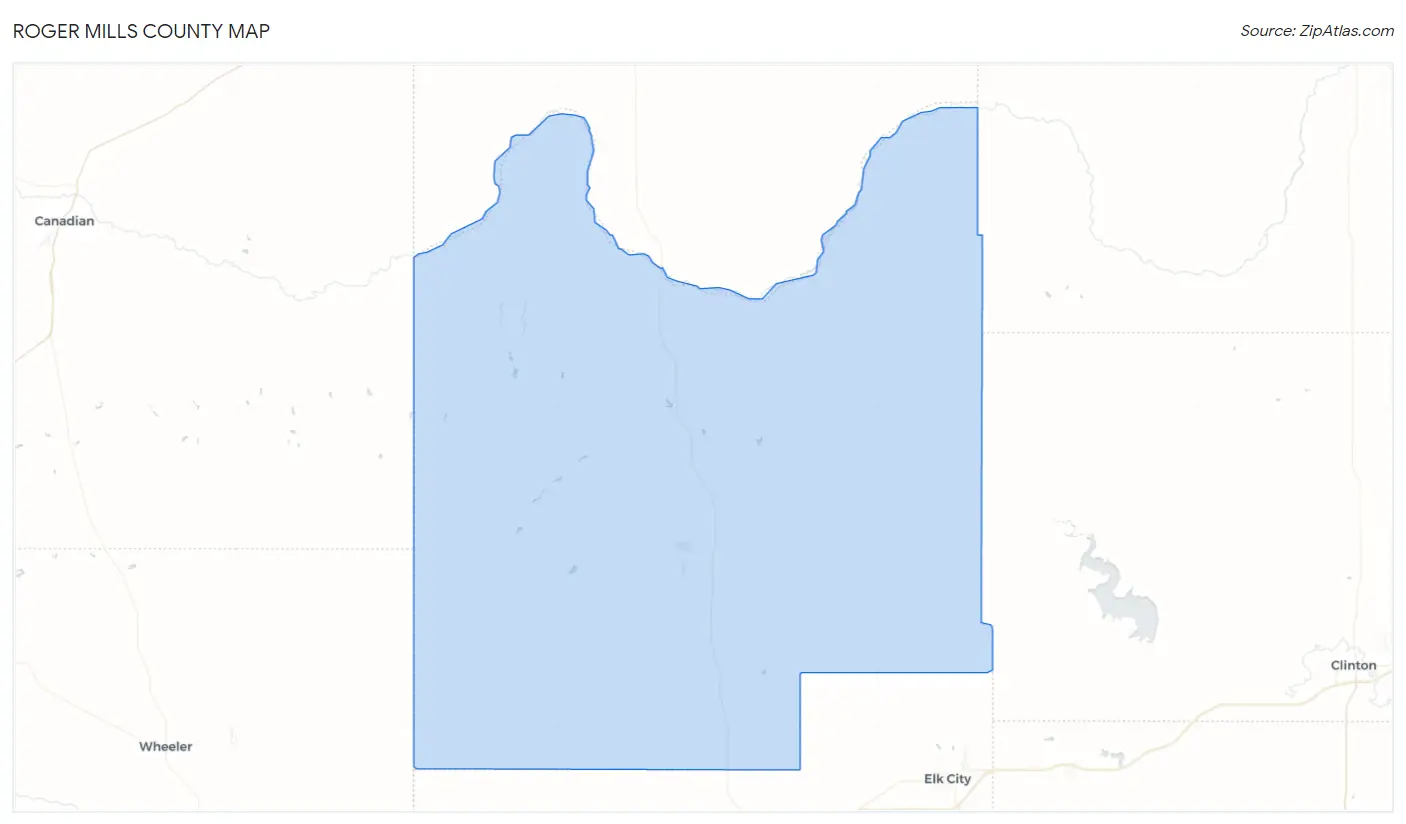 Roger Mills County Map