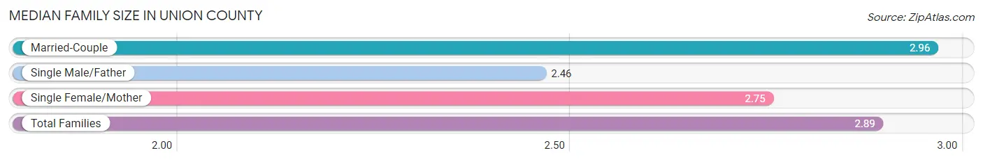 Median Family Size in Union County