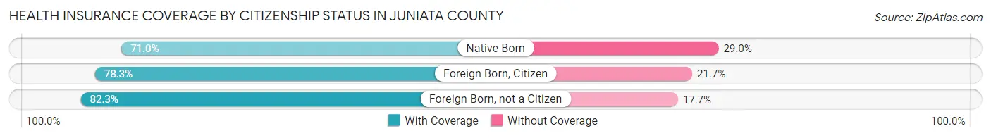 Health Insurance Coverage by Citizenship Status in Juniata County