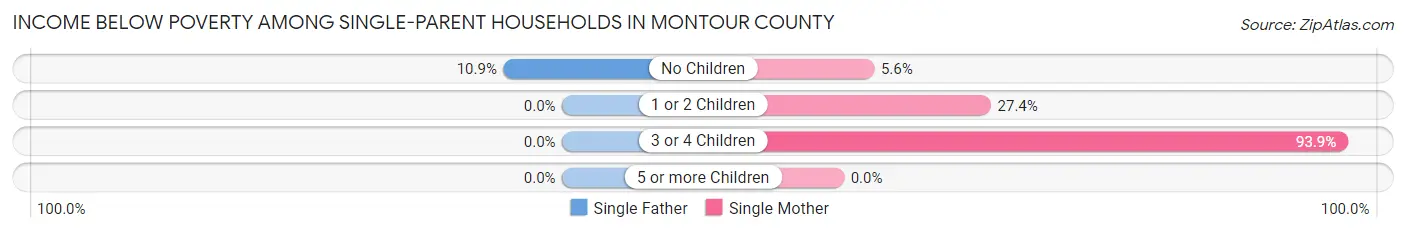 Income Below Poverty Among Single-Parent Households in Montour County